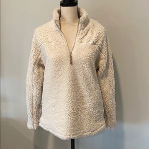 Elodie Half-Zip Faux Shearling Pullover